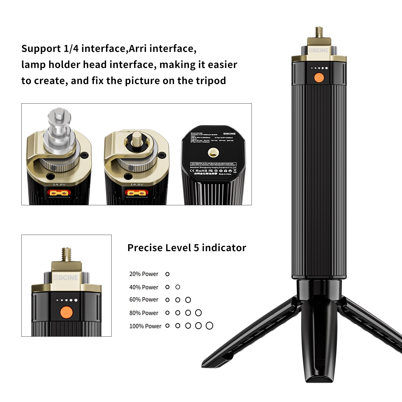 ZGCINE ZG-H90 6000mAh Battery Handle Grip for Handheld Video